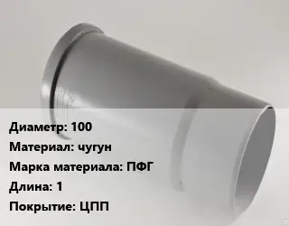 Патрубок 100 чугун ПФГ L=1 ЦПП